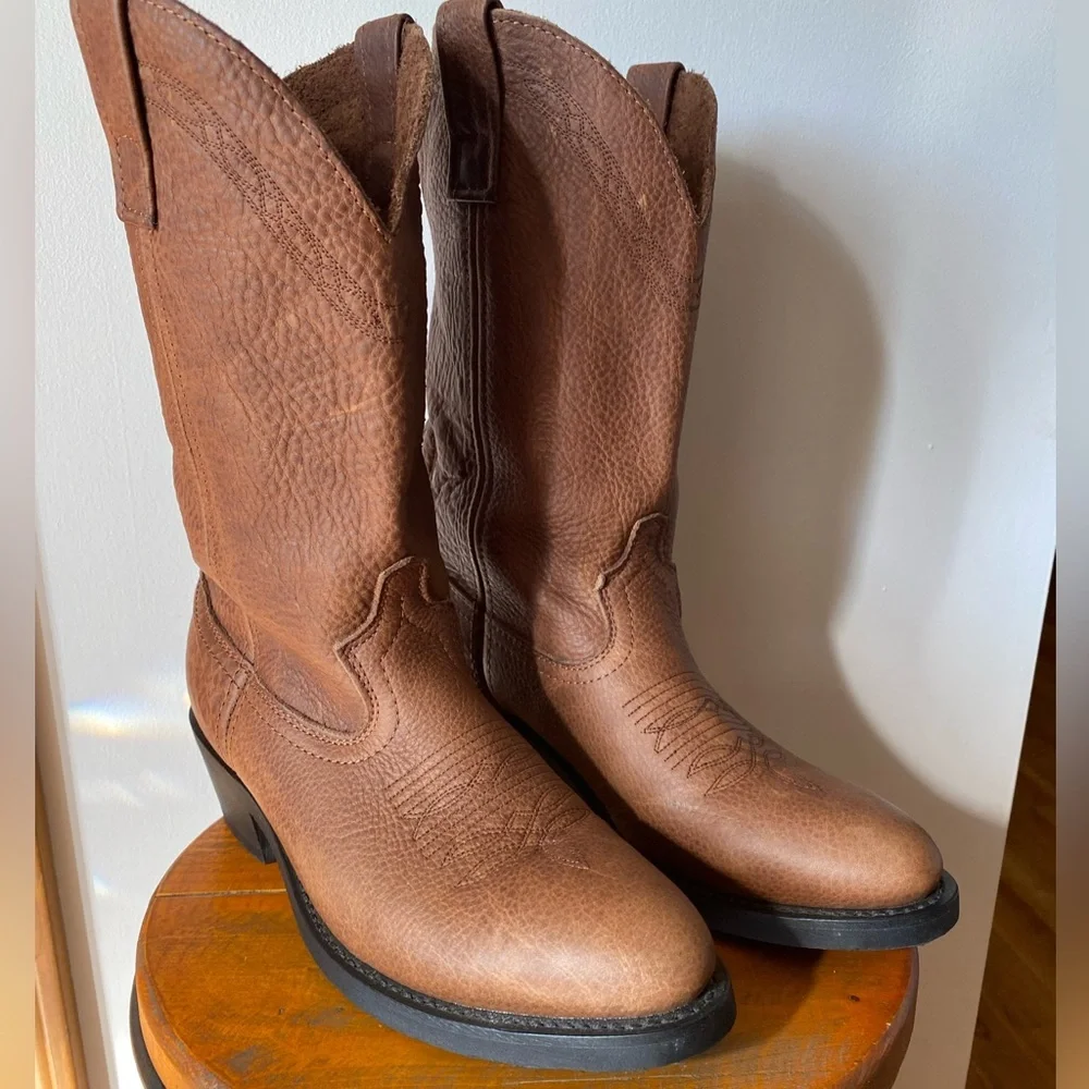 Masterson Boot Co. Brown Leather Cowboy Boots RB4002 Mens Size 8 D‎ Rodeo Ranch